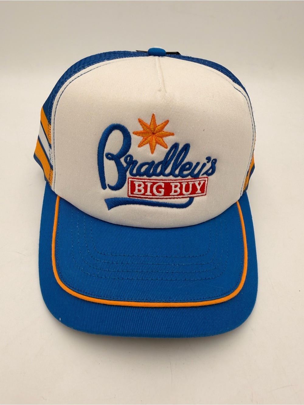 Netflix Blue White Orange Bradleys Big Buy Trucker Hat